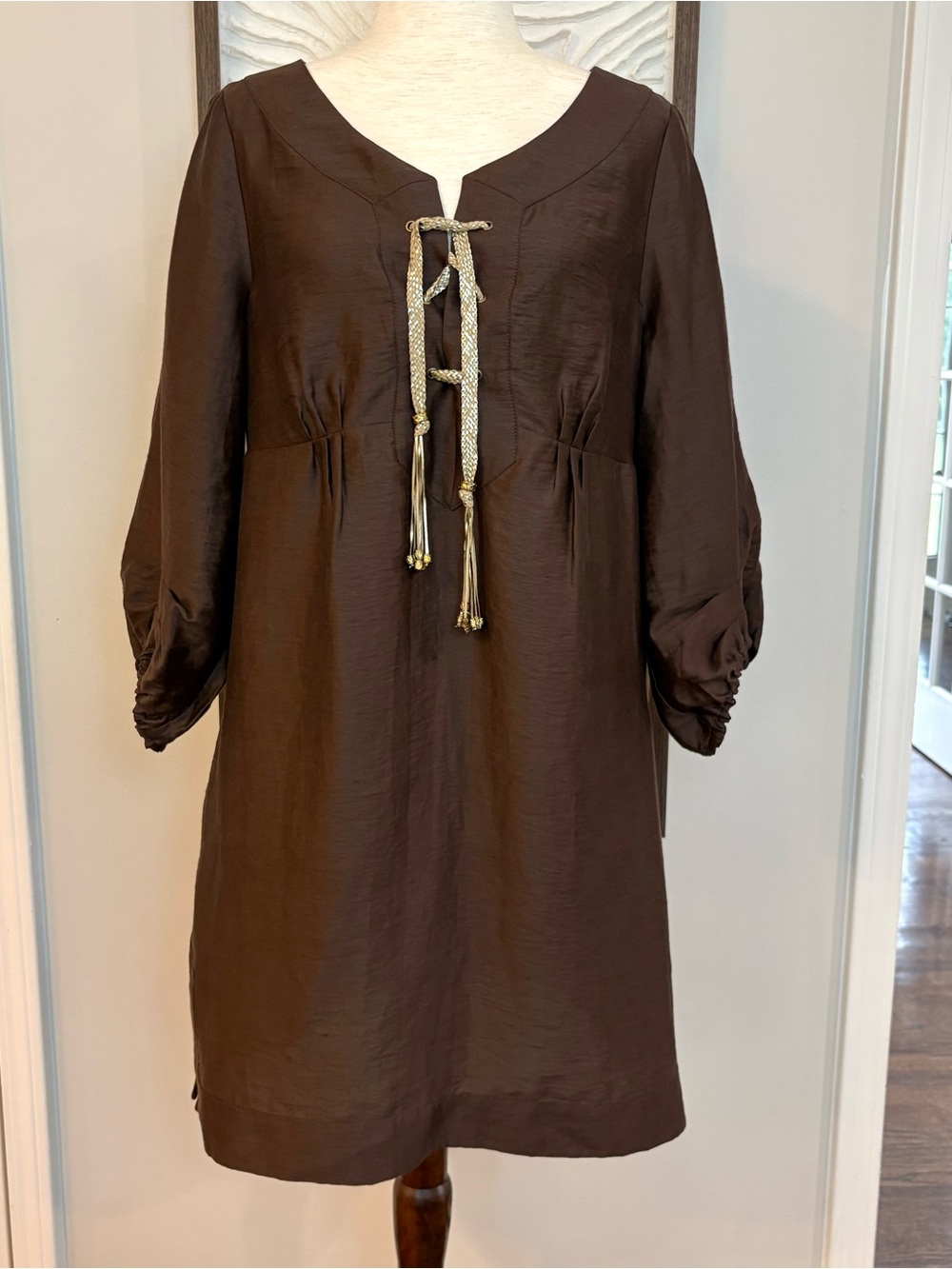 Diane von Furstenberg DVF Honey Pie Linen Dress Size 14